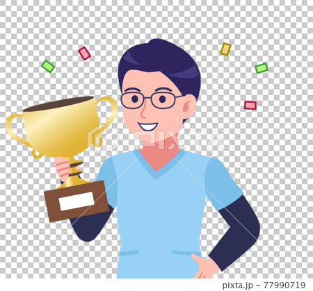 メガネを掛けた若い看護師の男性 77990719