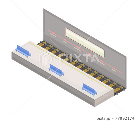 Electric Train High Platform in Metro or Subway as Rapid Transit Urban System Isometric Vector Illustration Electric Train High Platform in Metro or Subway as Rapid Transit Urban System Isometric Vector Illustration 77992174