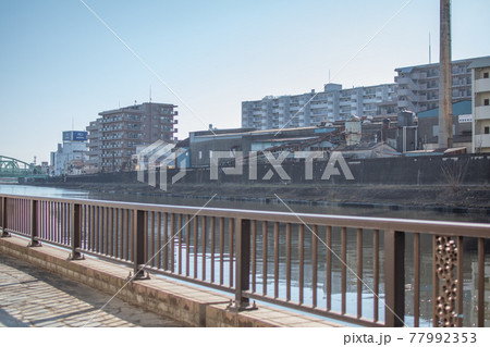新河岸川沿いの風景/東京都北区浮間 新河岸川沿いの風景/東京都北区浮間 77992353