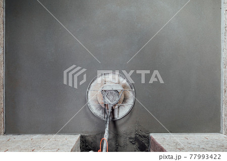 concrete floor final grinding, top view 77993422