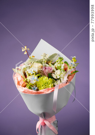 birthday flowers bouquet, purple background birthday flowers bouquet, purple background 77993998