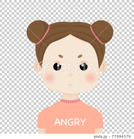 Vector illustration of angry girl. Cute cartoon... - Stock Illustration  [77994379] - PIXTA