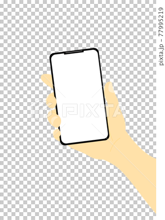 一隻手拿著智能手機(smartphone)的插圖 一隻手拿著智能手機(smartphone)的插圖 77995219