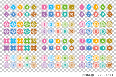 Numeric icon set from 1 to 10 colorful Numeric icon set from 1 to 10 colorful 77995254