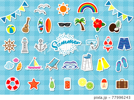 Summer Vector Illustration Set Stock Illustration