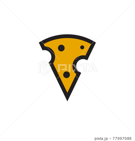 Cheese slice logo design template 77997086