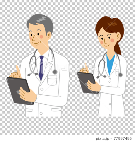 醫生操作平板電腦 77997496