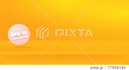 Vector Empty pastel orange color studio table room background, product display with space for display of content design. Horizontal Banner for advertising products on website. Orange abstract podium 77998184