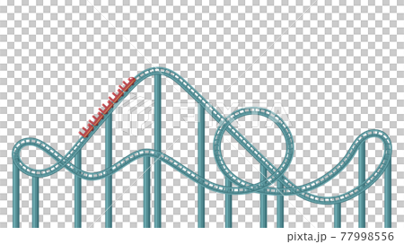 ジェットコースターのイラスト_遊園地_レトロ 77998556