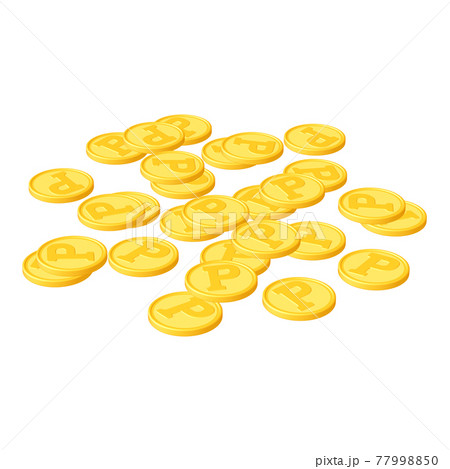 経済のイラスト素材 貯まるポイントのイメージ 金のコイン 1 2 のイラスト素材