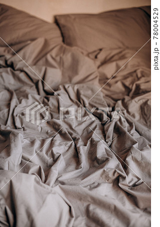 morning bed ruffled sleep wrinkled textile blanket morning bed ruffled sleep wrinkled textile blanket 78004529
