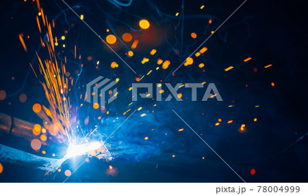 artistic welding sparks light, industrial background 78004999