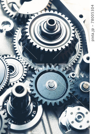 engine gears wheels, closeup view 78005304