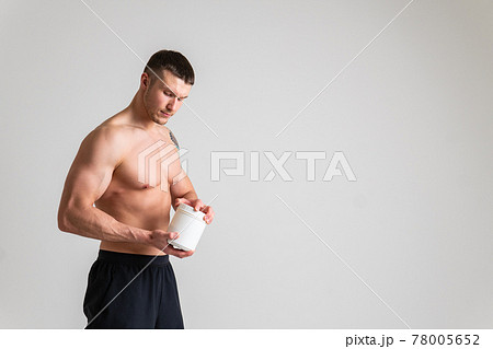 Fitness protein jars white on white background bodybuilder powder strong high injury, ill sick caucasian massage stress, hand Touching sickness, disease suffer attractive Fitness protein jars white on white background bodybuilder powder strong high injury, ill sick caucasian massage stress, hand Touching sickness, disease suffer attractive 78005652