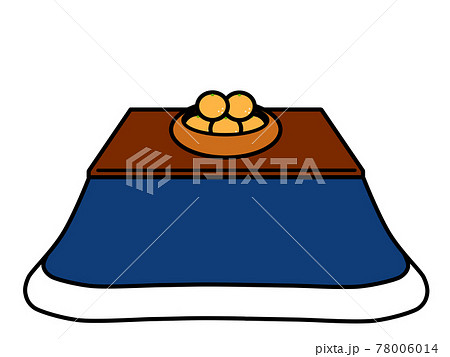 コタツでみかんのイラスト素材 78006014