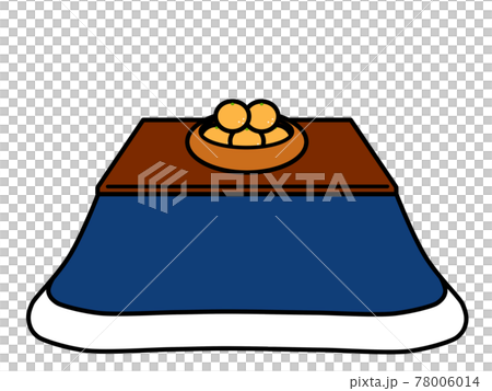 コタツでみかんのイラスト素材 78006014