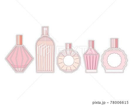 シンプルな香水瓶のイラストセットのイラスト素材