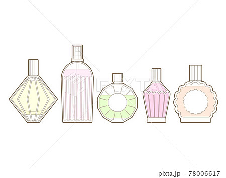 シンプルな香水瓶のイラストセットのイラスト素材