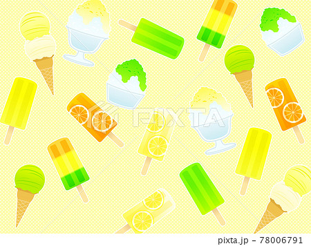 かわいいアイスのイラストのパターンのイラスト素材