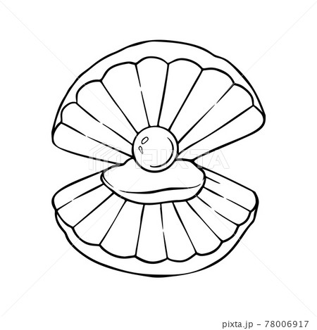 Luxury rainbow pearl in a clam shell vector illustration isolated on a white background. Luxury rainbow pearl in a clam shell vector illustration isolated on a white background. 78006917