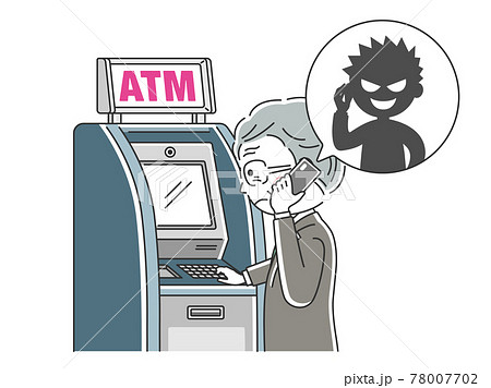 振り込め詐欺の被害にあう高齢者のイラスト 振り込め詐欺の被害にあう高齢者のイラスト 78007702