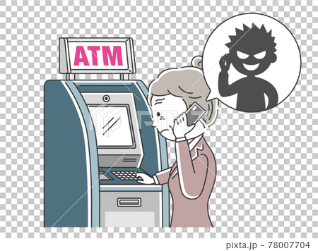 振り込め詐欺の被害にあう高齢者のイラスト 振り込め詐欺の被害にあう高齢者のイラスト 78007704