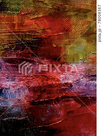 幻想的な赤と黄色の油絵のテクスチャ背景のイラスト素材 [78008367