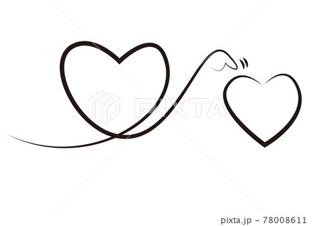 男女のハートの線画イラスト 78008611