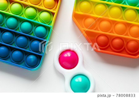 Pop It Simple Dimple - sensory anti-stress Fidget toys isolated white background 78008833