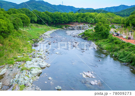春　荒川の流れ　金石水管橋からの風景　下流方面 78009273