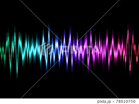 抽象的な虹色の光の波形 78010750