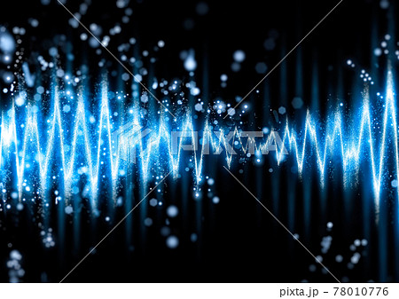 抽象的な青い光の波形のイラスト素材
