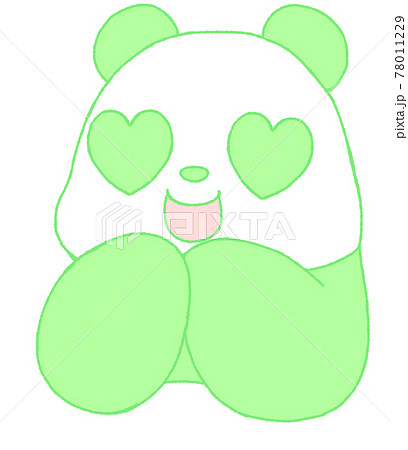 かわいいパンダ 緑色 のイラスト素材