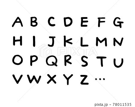かわいい英語 A Z English ローマ字 クロ色 手書きイラスト素材のイラスト素材