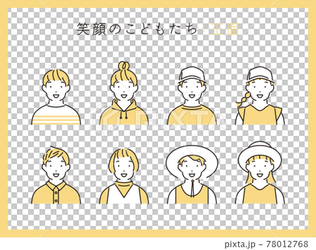 シンプル　イラスト　笑顔の子供達のイラスト 78012768