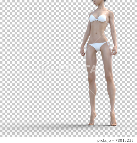白い水着の女性 perming3DCG イラスト素材 白い水着の女性 perming3DCG イラスト素材 78013235