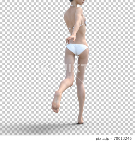 穿白色泳衣燙髮的女人3DCG插圖素材 穿白色泳衣燙髮的女人3DCG插圖素材 78013246