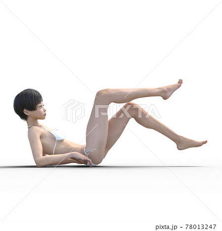 白い水着の女性 perming3DCG イラスト素材 白い水着の女性 perming3DCG イラスト素材 78013247