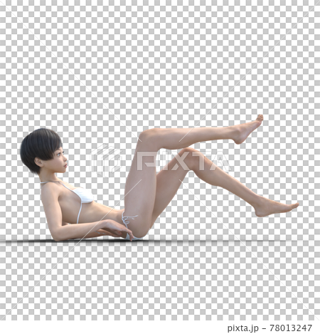 白い水着の女性 perming3DCG イラスト素材 白い水着の女性 perming3DCG イラスト素材 78013247