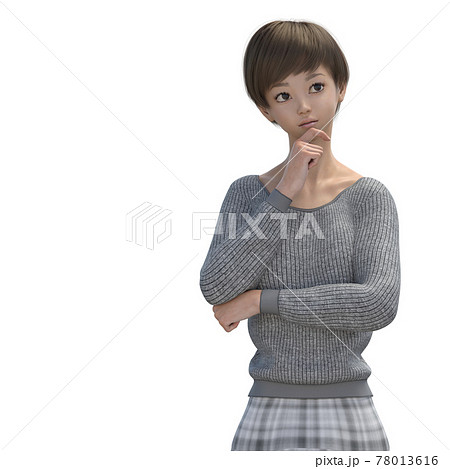 考える女性 衣装アラカルト perming3DCGイラスト素材 考える女性 衣装アラカルト perming3DCGイラスト素材 78013616