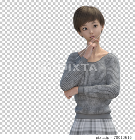 考える女性 衣装アラカルト perming3DCGイラスト素材 考える女性 衣装アラカルト perming3DCGイラスト素材 78013616