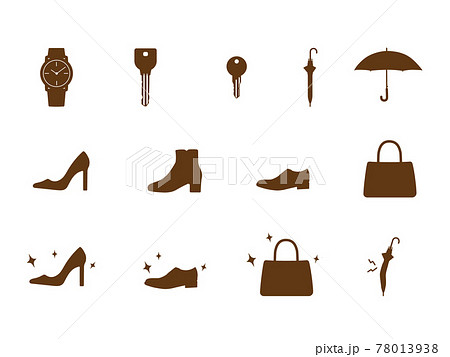靴 鞄 傘 鍵 アイコンセット 靴 鞄 傘 鍵 アイコンセット 78013938