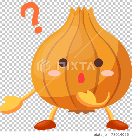 玉ねぎキャラクターなぜのイラスト素材