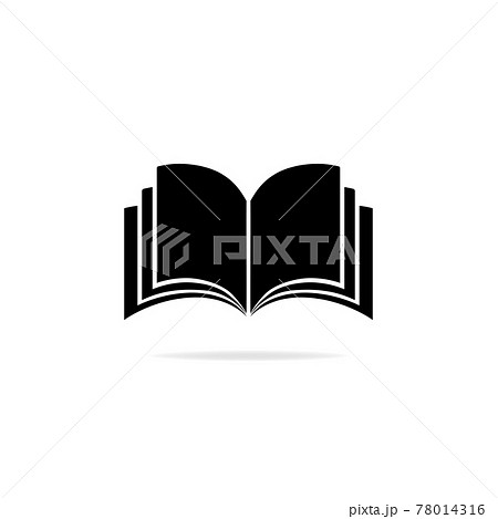 open book design black drawing - Stock Illustration [25156539] - PIXTA