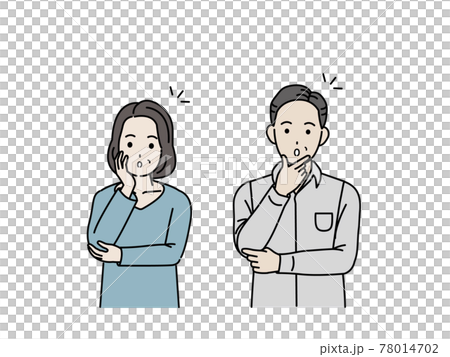 Middle-aged and older couples, I see, a surprising pose, men and women, middle-aged illustration material 78014702