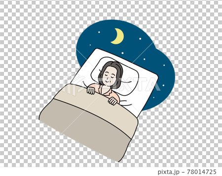 布団で眠る中高年の女性 就寝 睡眠 ミドル イラスト素材のイラスト素材 布団で眠る中高年の女性 就寝 睡眠 ミドル イラスト素材のイラスト素材
