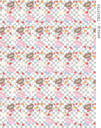 Seamless pattern of chocolate and flowers 2 (without main line) Seamless pattern of chocolate and flowers 2 (without main line) 78014784