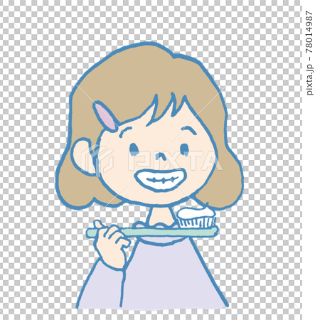 歯磨きする女の子 歯磨きする女の子 78014987