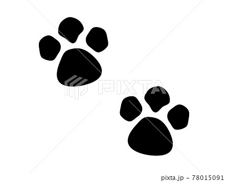 犬 猫の足跡シルエットアイコンのイラスト素材