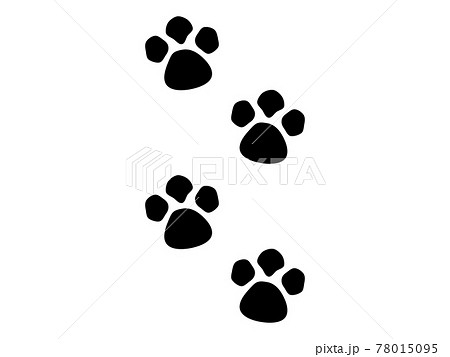 犬 猫の足跡シルエットアイコンのイラスト素材